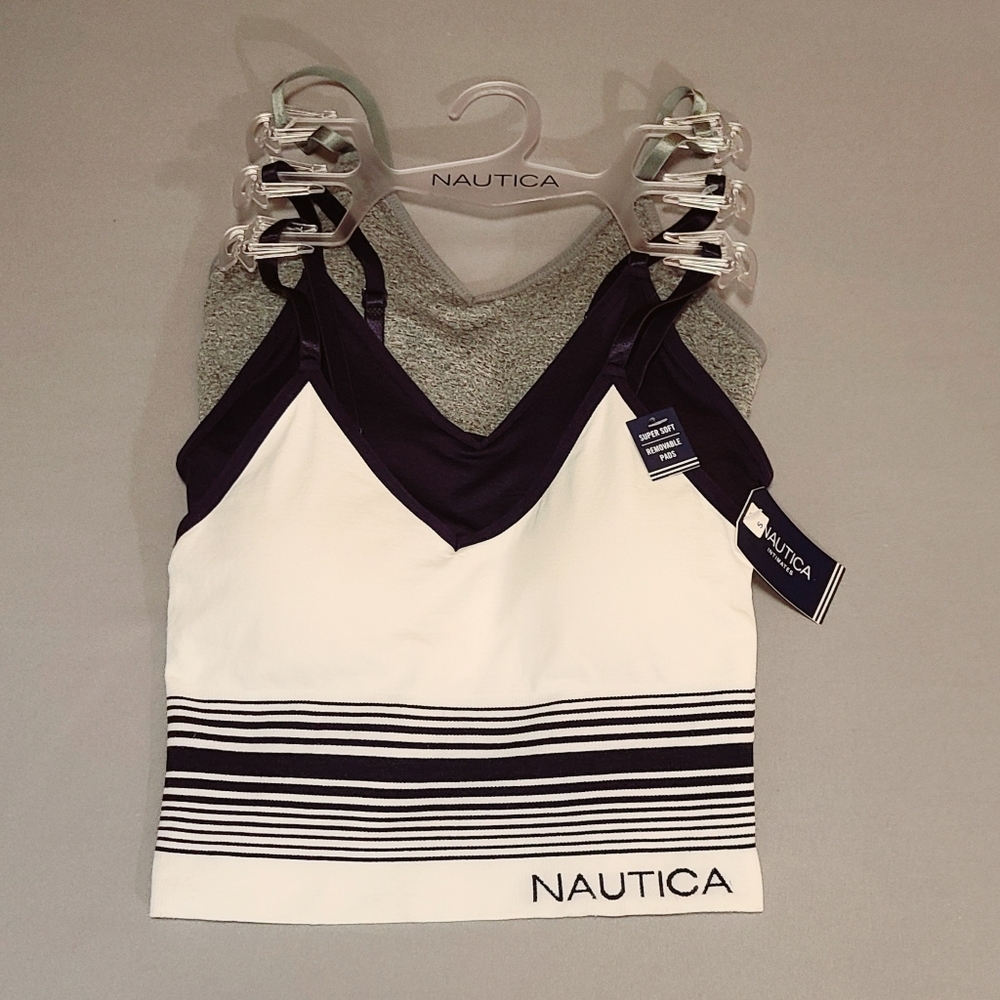 NWT Nautica Logo Bras, 3-Lounge Bramis Small